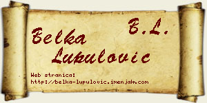 Belka Lupulović vizit kartica